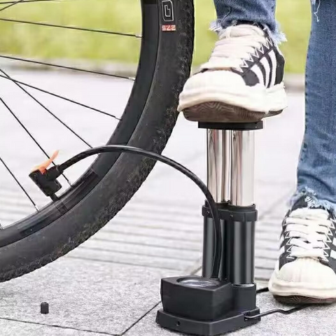 Mini foot pump - portable tyre inflator with gauge | velvet wheels